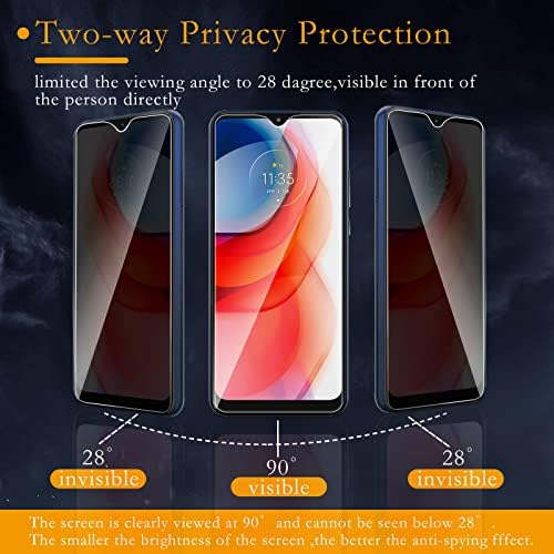 [2+2 pakovanja] 2 pakovanja Zaštita ekrana za privatnost za Moto G Play 2021 sa 2 pakovanja zaštita sočiva