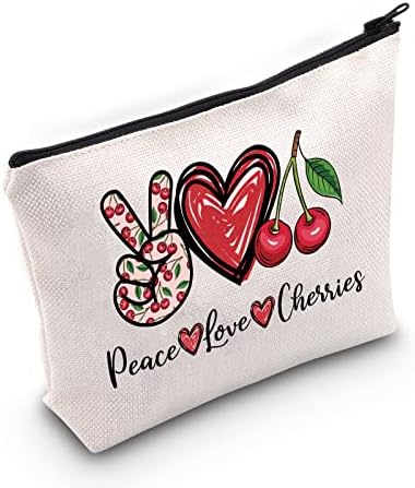WZMPA Funny Cherry kozmetička torba za šminkanje Cherry Lover poklon mir ljubav trešnje Makeup zipper torbica