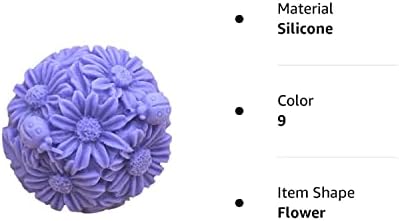 Silikonski kalup 3D kuglični cvijet, tratinčica cvijeća oblika obnavljaju selicko kalup, cvjetanje krizantemum