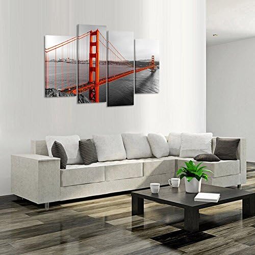 Kreative Arts Canvas Print prekrasna Golden Gate Bridge San Francisco Kalifornija Crna Bijela