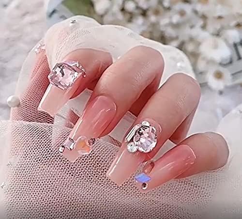 WellieSTR 120kom Pink style nokat Rhinestones, Luksuzni kristali za nokte Art Designs Love Crooked