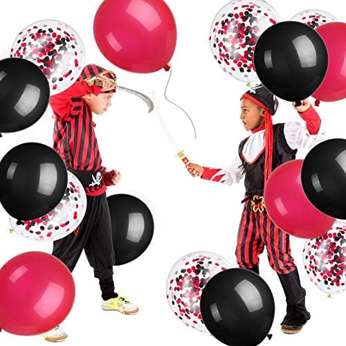 100kocija crni crveni baloni Pirate Lumberjack baloni 12 inča konfetti lateks baloni za tuširanje za bebe