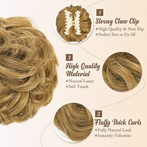 Claw Clip Messy Bun Hairpiece, BARSDAR Wavy Curly neuredna kosa punđa Scrunchies za žene Claw Clip u Chignon