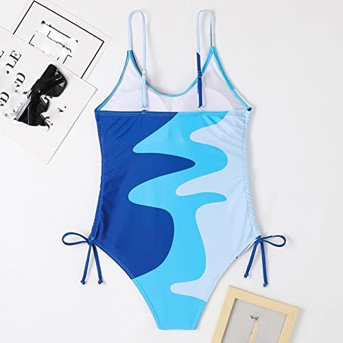 Jednodijelni kupaći kostim za žene za kontrolu stomaka seksi blok u boji kupaći kostim sa kravatom za špagete Monokini bikini Tankini