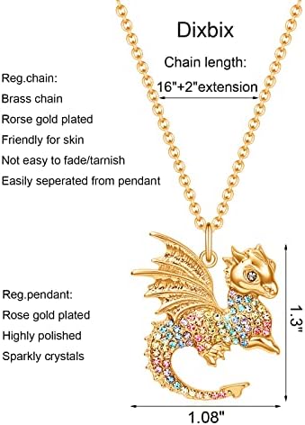 Zlatna zmajeva ogrlica za žene, djevojke životinja Flamingo Vuk Slon konj leptir ogrlice pokloni Privjesak Nakit