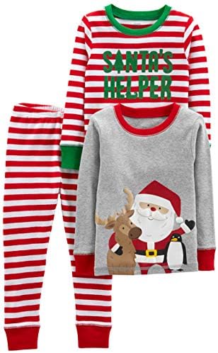 Jednostavne radosti Carterovih uniseks beba, mališana i djece sa 3 komada 3-komada Snig-Fit pamuk božićne pidžame