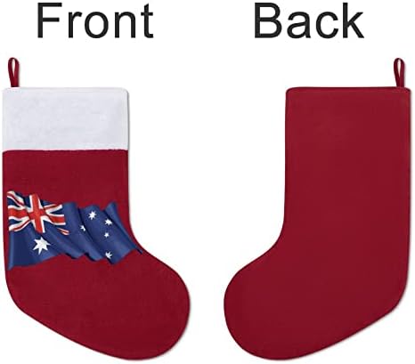 Zastava države Australija Božićnu čarapu Klasični viseći ukrasi Bijela manžetna bombonska torba za porodične