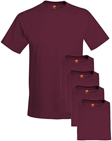 Hanes Muške 5,2 oz. Comfortsoft Pamučna majica-Maroon-XL-5pk