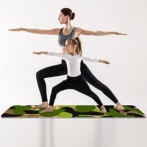 Debela neklizajuća Vježba & amp; fitnes 1/4 prostirka za jogu sa zelenim maskirnim otiskom
