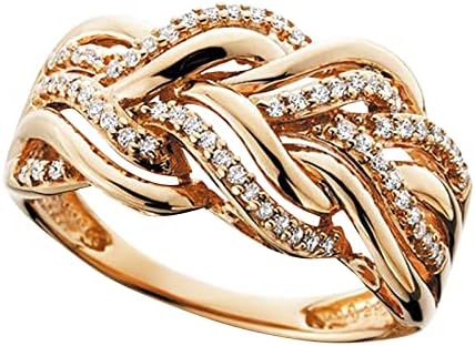 Prstenovi za žene za žene Par Princess Cut Diamond Set Ring Modni luksuzni ženski angažman vjenčanje