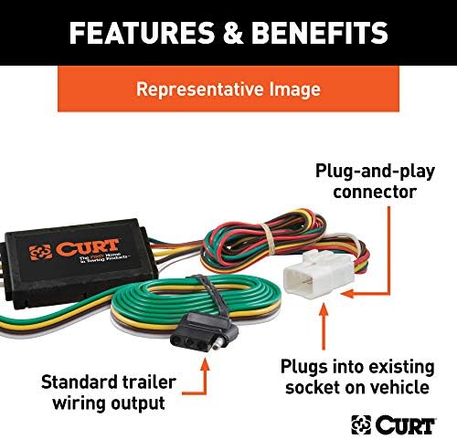 Curt 56161 Prilagođeni kabelski svežanj sa 4-pinskih prikolica, sastoji se odabrati Honda Odyssey,
