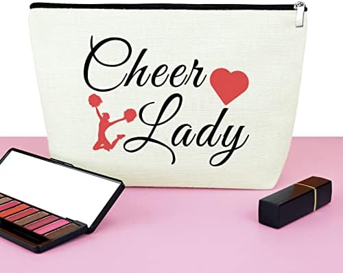 Navijački poklon za ženska makeup torba Cheer Tim Poklon za teen Girls Cheer Lady Cosmetic Bag hvala vam poklon za cheer sestra trener mami ventilacijski navijački poklon kozmetički torbica