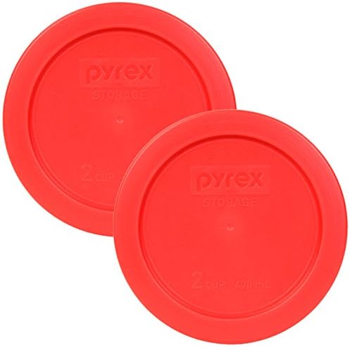 Pyrex 7200-kom 2-šolja crvenih zamjenskih poklopaca za čuvanje hrane - 2 pakovanja proizvedena u SAD-u