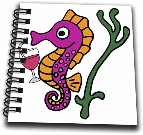 3drose slatka smiješna šarena morska Konjica za piće vino plaža crtaći knjige