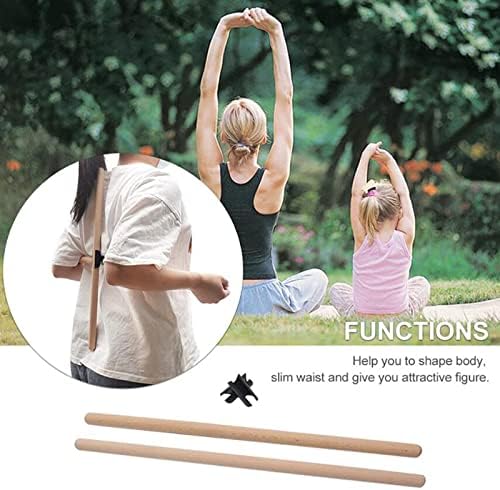 Štapići za jogu za trening, alat za rastezanje sa kopčom za štap, štap za korekciju grbavog, Kreirajte savršeno tijelo, štap za ravnotežu, trening snage,istezanje & amp; dodana mobilnost（2kom）