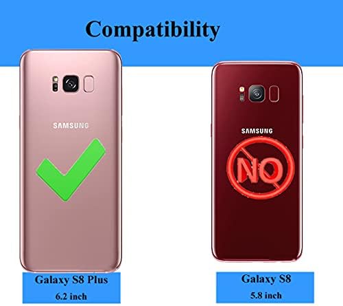 Samsung Galaxy S8 Plus futrola sa HD štitnicima za ekran, Androgate vojni metalni držač prstena postolje 15ft Testirano na udarce poklopac za Samsung Galaxy S8+ Red
