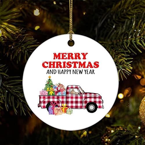 Cheyan Božić kamion Božić Ornament, božićno drvo ukras za Božić Home Decor Porculanski Ornament Božić