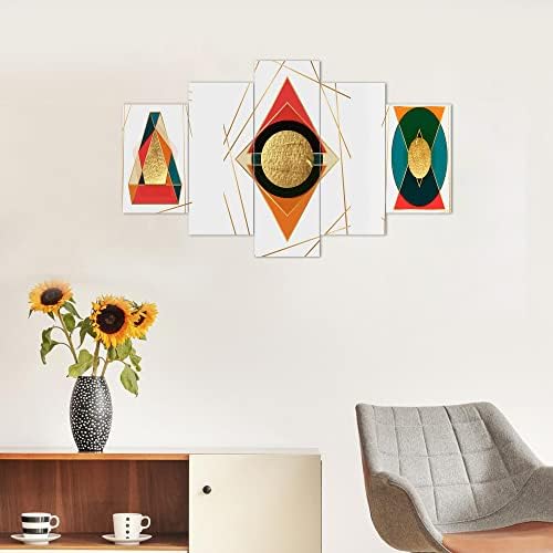 Saumic Craft Set od pet uokvirenih zidnih slika za uređenje doma, slike za dnevni boravak, spavaću