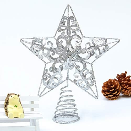 Aneco 10 inča od metala blistalo je božićno staklena stabla zvezdani krov ukras za božićni dom dekor