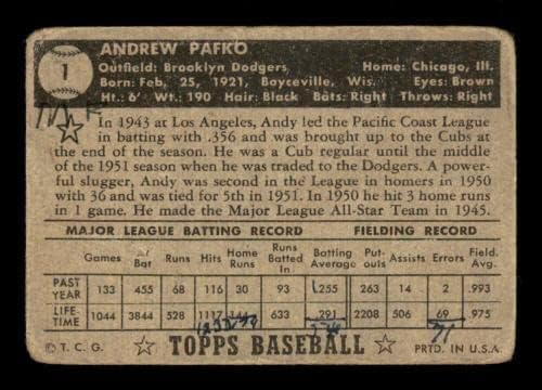 1 Andy Pafko - 1952 za ​​bejzbol kartice 1952 GRADED G - bejzbol ploča sa autogramiranim vintage karticama