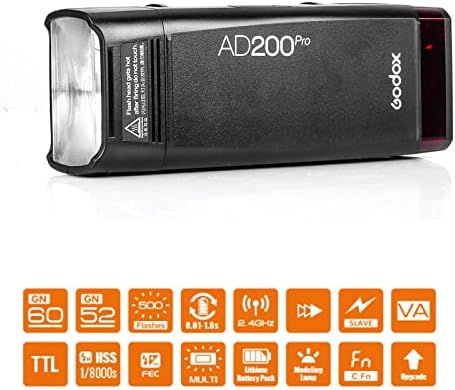 Godox AD200 Pro + XPRO-S okidač za difuzor Sony + ML-CD15, AD200PRO 200WS 2.4G Flash strobe 1/8000