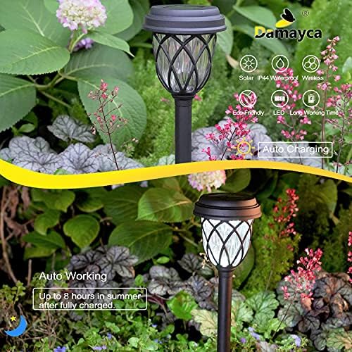 DAMAYCA 2 paketa solarna Vanjska svjetla dekorativna za vrtnu stazu šetalište prilaz trotoar Dvorište svijetla