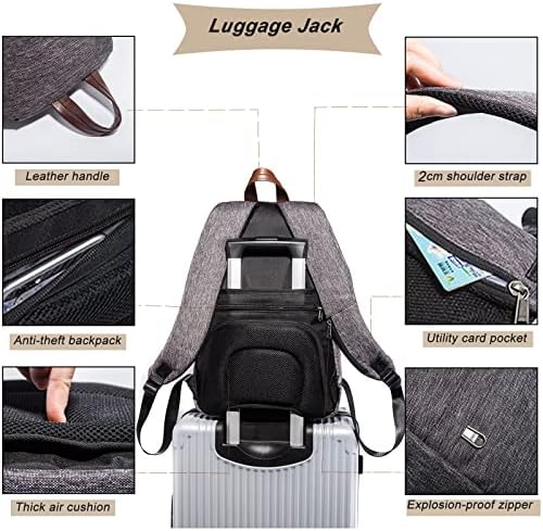 Lagan ležerni ruksak za laptop, 14-inčni ruksak za prijenosna računala protiv krađe sa USB rupom za punjenje,
