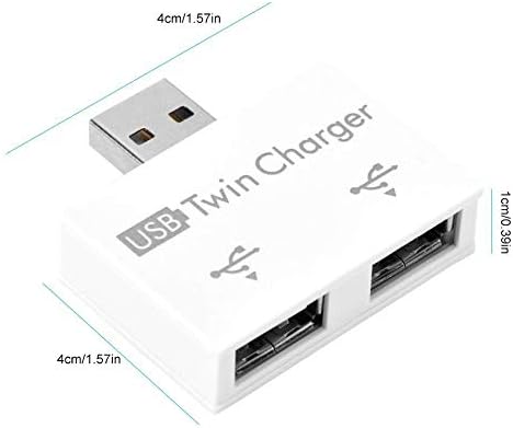 ASHATA Mini Hub USB2. 0 muški na 2-Port USB set za pretvaranje adaptera sa dvostrukim punjačem za mobilni