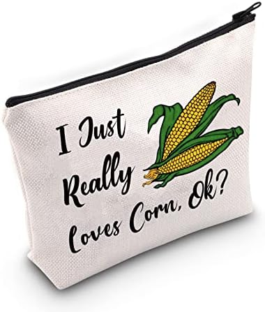 G2tup poklon ljubitelja kukuruza zaista volim kukuruzna torba za šminkanje poljoprivredna poljoprivredna kozmetička