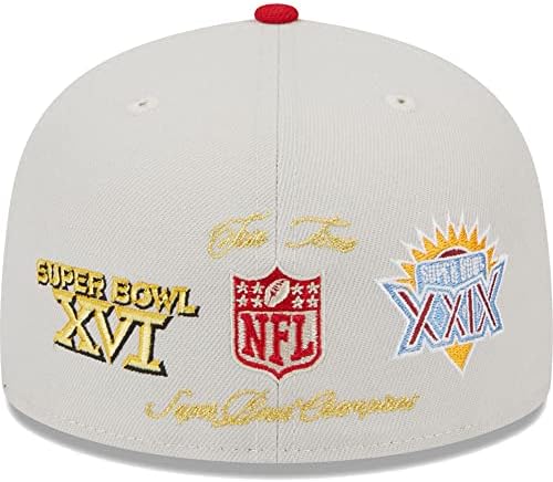NOVO ERA MUŠKI KHAKI / Scarlet San Francisco 49ers Super Bowl Champions Patch 59Fifty ugrađeni šešir