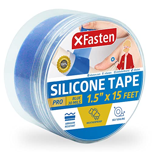 XFaFan Self-Fusing silikonska traka PRO, plava, 1,5-inčna x 15 stopa, 30mil Ekstremna silikonska cijev za
