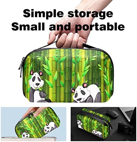 Elektronski Organizator, dva Panda u bambusovoj šumi mala torba za nošenje putnih kablova, kompaktna tehnološka