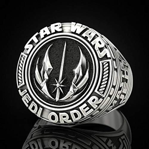 Muški Stainless Steel Star Wars Master Jedi pečatnjak emajl prstenovi Mandalorski simbol Jedi Order
