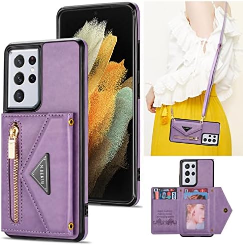 Galaxy s22 Plus torbica za novčanik za žene držač kartice za djevojčice držač kartice sa patentnim zatvaračem