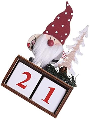 jojofuny 3 postavlja Ornament Claus kalendar Božić drvena Crvena Advent Retro kuća figurica Christmasn