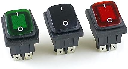 Nunomo KCD4 crni crveni zeleni rocker vodootporni prekidač za napajanje 2 pozicija na 4 pinovima sa svjetlom