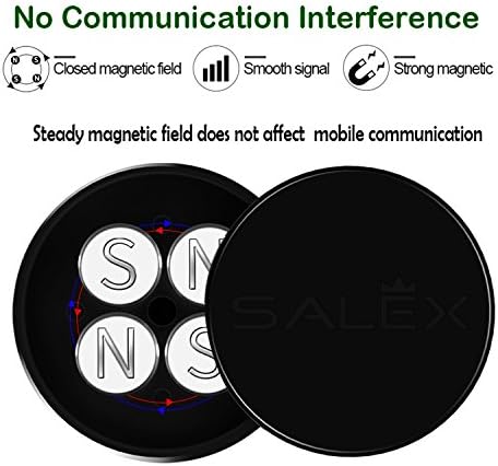 Salex magnetski telefon nosači 3 pakovanja sa 3M ljepilom. Držač crnog ravnog mobitela za nadzornu ploču,