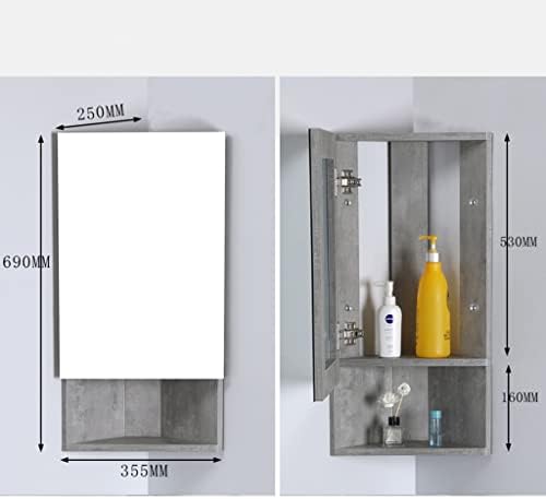 Ugaoni medicinski Ormarić sa ogledalom, LED zidni ormarić za kupatilo, drveni ormarić za ogledalo, za