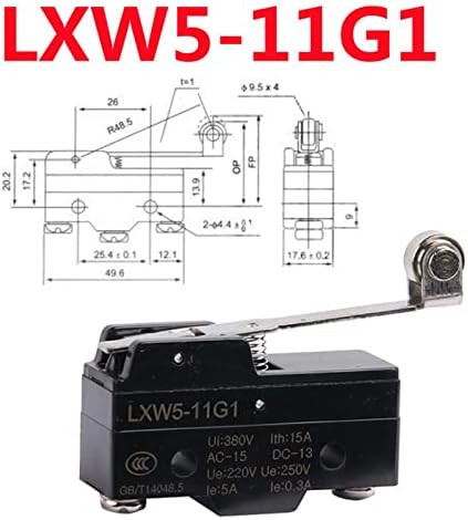 Zaahh 1kom Lxw5 mikro prekidač AC 380V DC 220V 10A potisni klip aktiviran trenutni granični prekidač