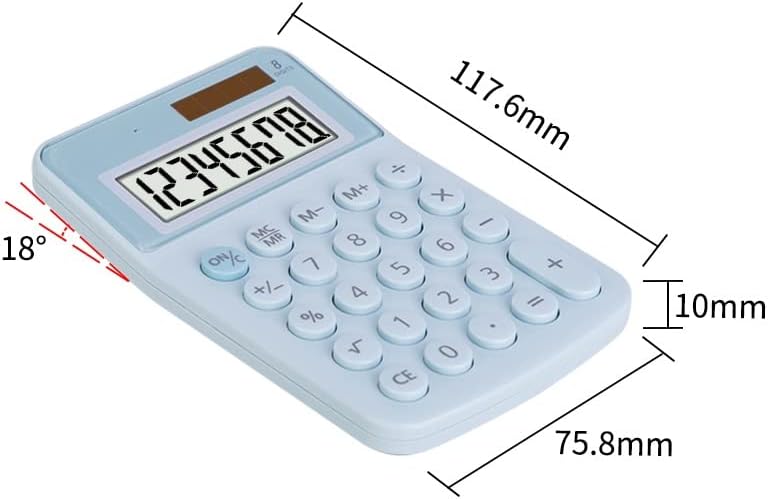 SXNBH mini kalkulator Solarni boju Student Slatki kalkulatori Prijenosni laki nose slatka kreativna školska