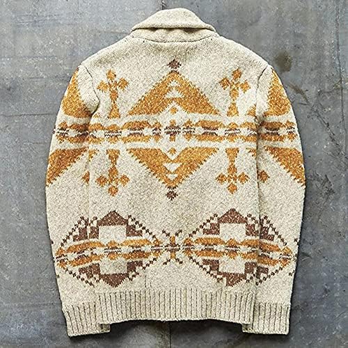 Klitwear Cardigan za muškarče Modni jesen zimski kaput folklorno-prilagođeno radno pleteno plameno