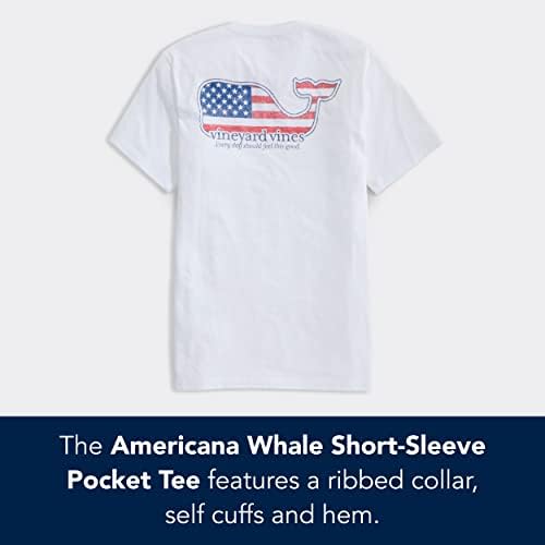 vineyard vines Muška kratka rukava Americana Whale džepna majica