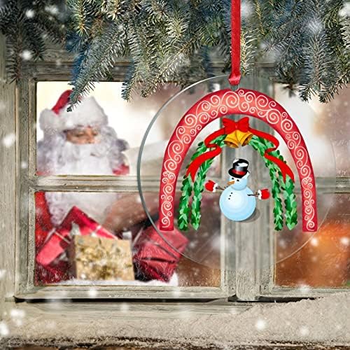 Božić Rainbow snjegović akril Božić ukrasi 3in Božić drvo Ornament crveni Božić Rainbow Božić