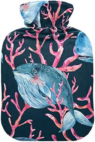 Flaše za toplu vodu sa poklopcem Plavi kit crveni koralj morski životinjski vreća za toplu vodu za