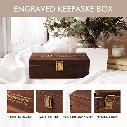 AW Bridal Conteckeake Court Wood memorijska kutija ugravirana poklon kutija s poklopcem poklopca za vjenčanje