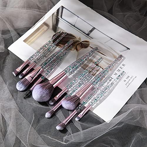QWZYP 10pcs set četkica za šminku Glitter Shinny Crystal Foundation Power Contour Face Cosmetic Beauty Make