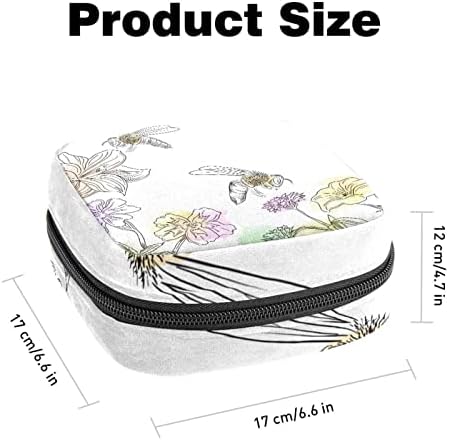 Ručno izvučeni akvarel Pčele & cvijeće torba za čuvanje higijenskih uložaka, Zipper menstrual Cup torbica