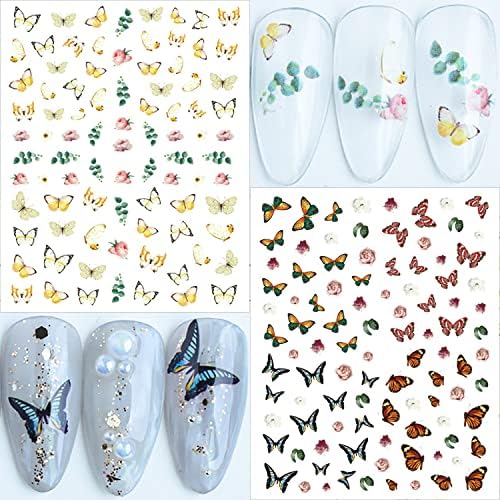 DANNEASY 12 listova leptir Nail Art naljepnice 3D naljepnice za nokte leptiri za nokte samoljepljive naljepnice