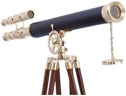 Nautički morski podni teleskop sa drvenim stativnom bazom