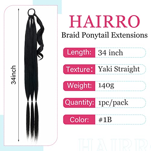 Hairro pleteni rep produžetak za žene ravno omotajte poni rep ekstenzije za kosu s elastičnom